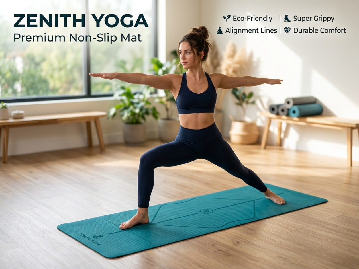 Eco-Pure Anti-Slip Yoga Mat: Extra-Thick High-Density Mat for Joint Support & Pilates