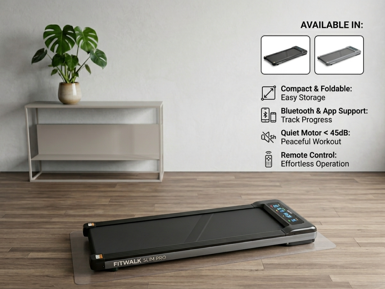 Stealth Series Pro Running Machine: Space-Saving Home Fitness Treadmill with App & Remote