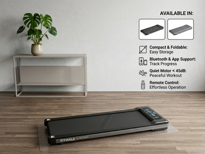 Stealth Series Pro Running Machine: Space-Saving Home Fitness Treadmill with App & Remote
