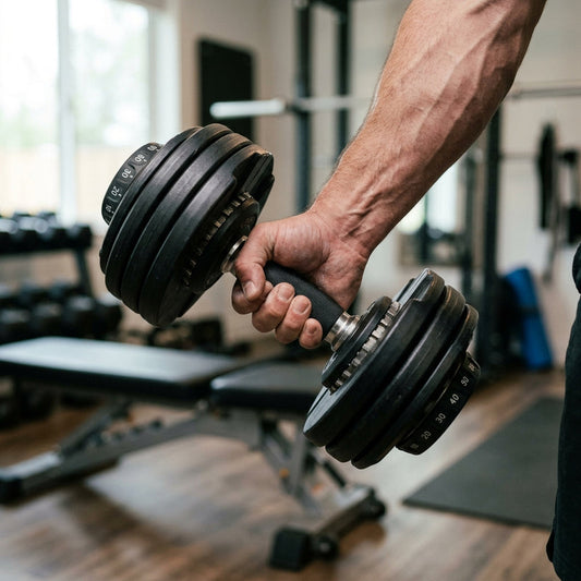 Pro-Series 1-Second Adjustable Cast Iron Dumbbell: 5-52.5lbs with 20 Precision Settings
